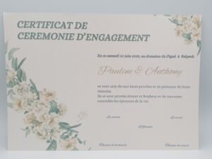 Certificat symbolique Douceur satinée