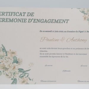 Certificat symbolique Douceur satinée