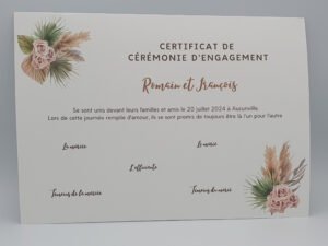 Certificat symbolique Elégance naturelle