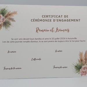 Certificat symbolique Elégance naturelle