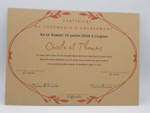 Certificat symbolique Authentique