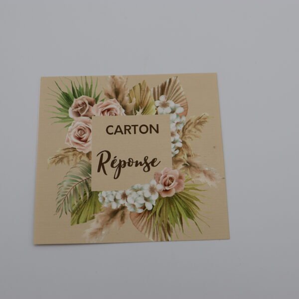 coupon réponse _ faire part mariage naturel, élégant et sobre