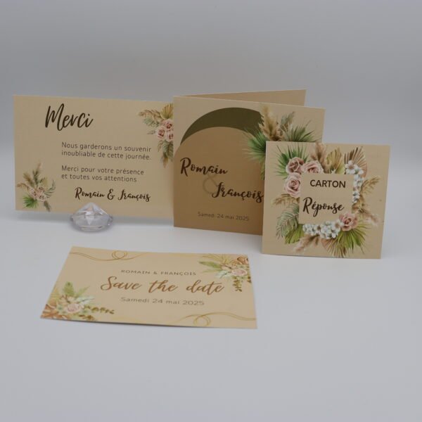 Collection invitation mariage Élégance Naturelle_faire-part; carton réponse; save the date; remerciements