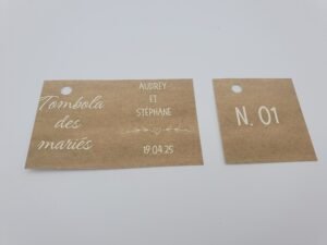 Ticket tombola des mariés – Dentelle