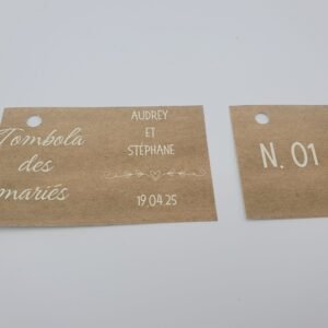 Ticket tombola des mariés – Dentelle