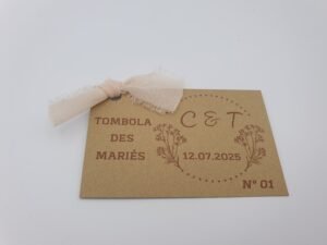 Ticket tombola des mariés – Authentique