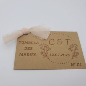 Ticket tombola des mariés – Authentique