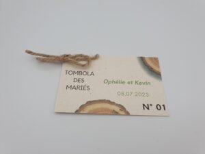 Ticket tombola des mariés – Charme boisé