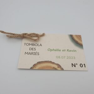 Ticket tombola des mariés – Charme boisé