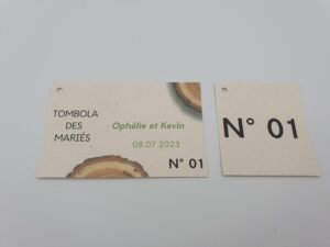 Ticket tombola des mariés – Charme boisé