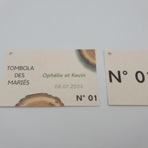 Ticket tombola des mariés – Charme boisé