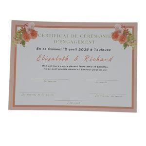 Certificat symbolique Champêtre Chic