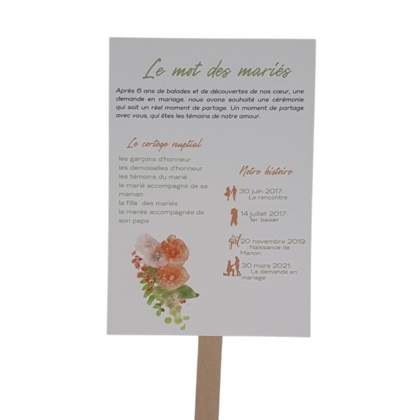 Éventail programme ou cérémonie - Champêtre chic – Image 2