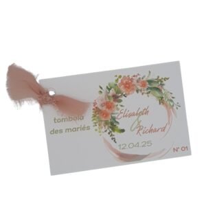 Ticket tombola des mariés – Champêtre Chic