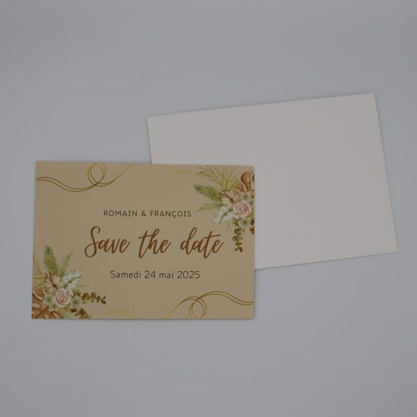 save the date mariage bohème papier texturé