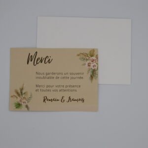Carte de remerciements mariage – Collection Élégance Naturelle