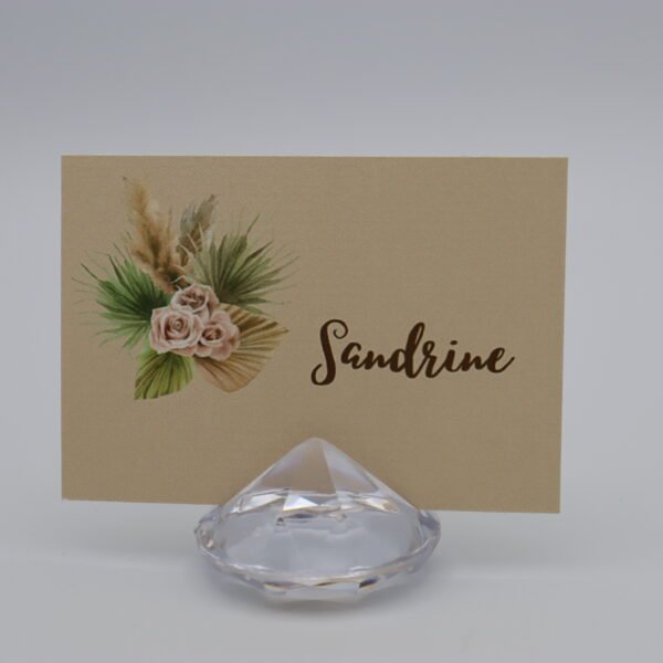 carton nom d'invité format mini-rectangulaire avec feuillage végétal