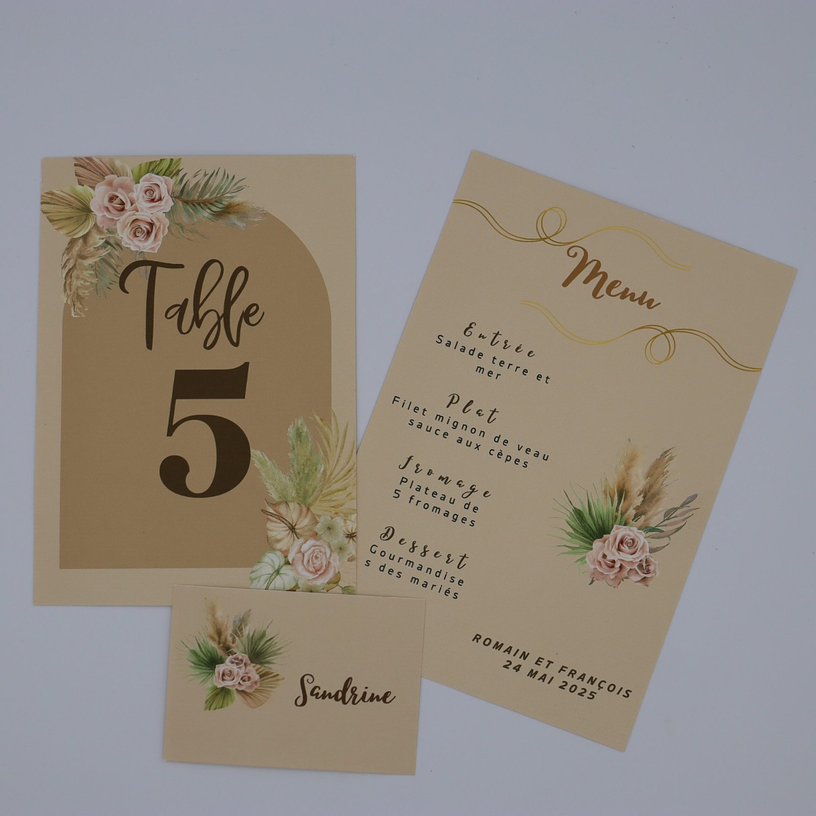 Numéro / Nom de table – Collection Élégance Naturelle