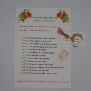 Affiche Tombola des Mariés – Collection Champêtre chic