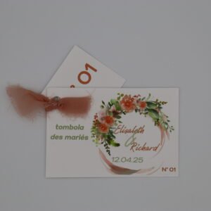 Ticket de tombola des mariés– Collection Champêtre chic