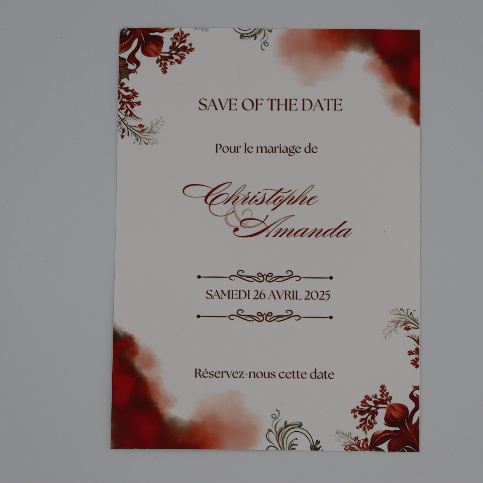 save the date mariage romantique
