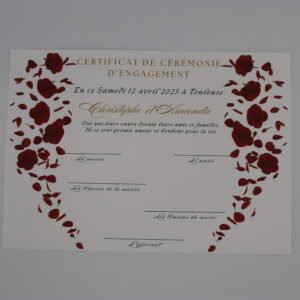 Certificat symboliqe – Collection Éclat d’amour