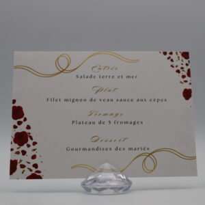 Menu mariage – Collection Éclat d&rsquo;amour