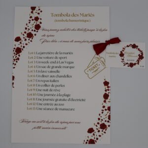 Affiche tombola des mariés – Collection Éclat d’amour