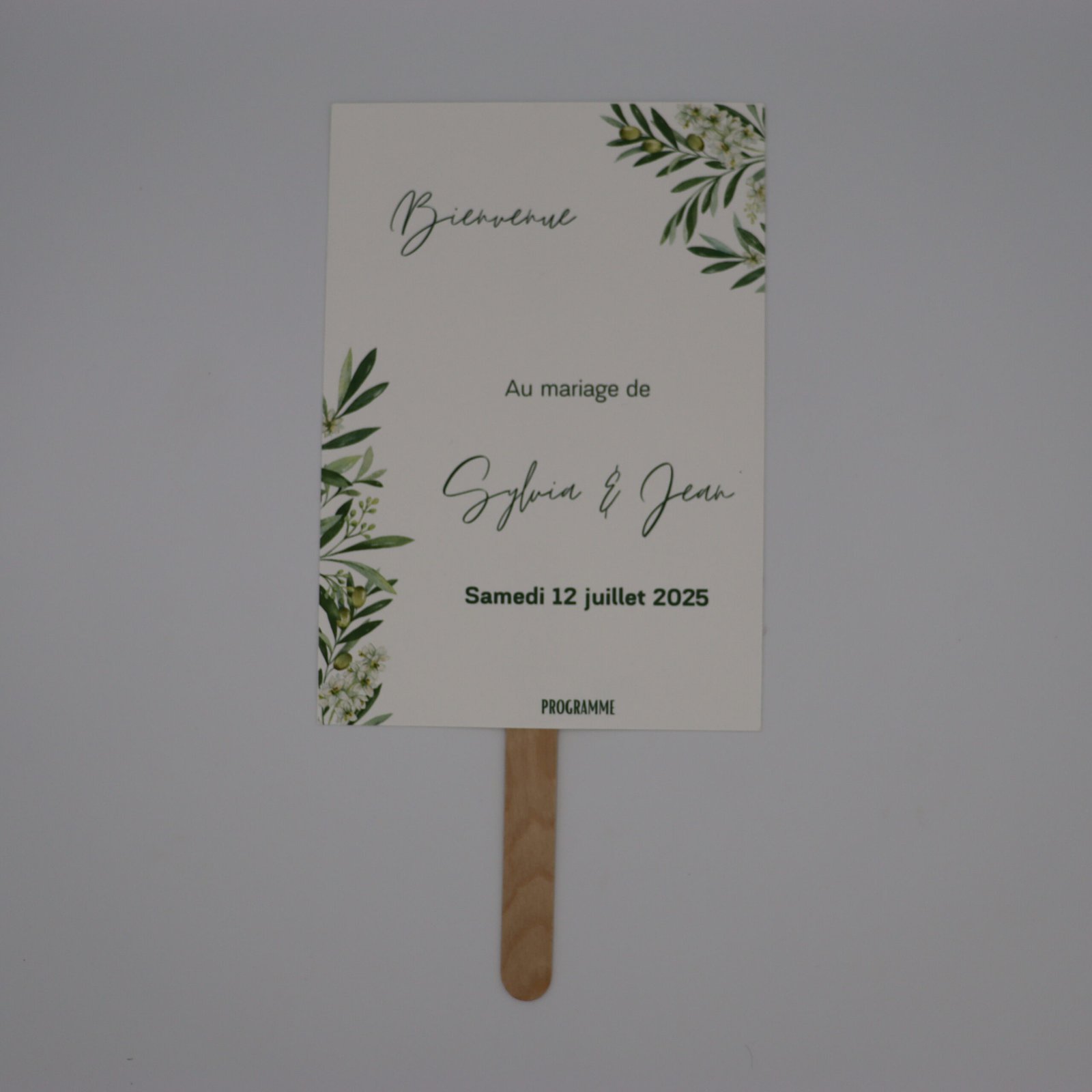 éventail mariage olivier