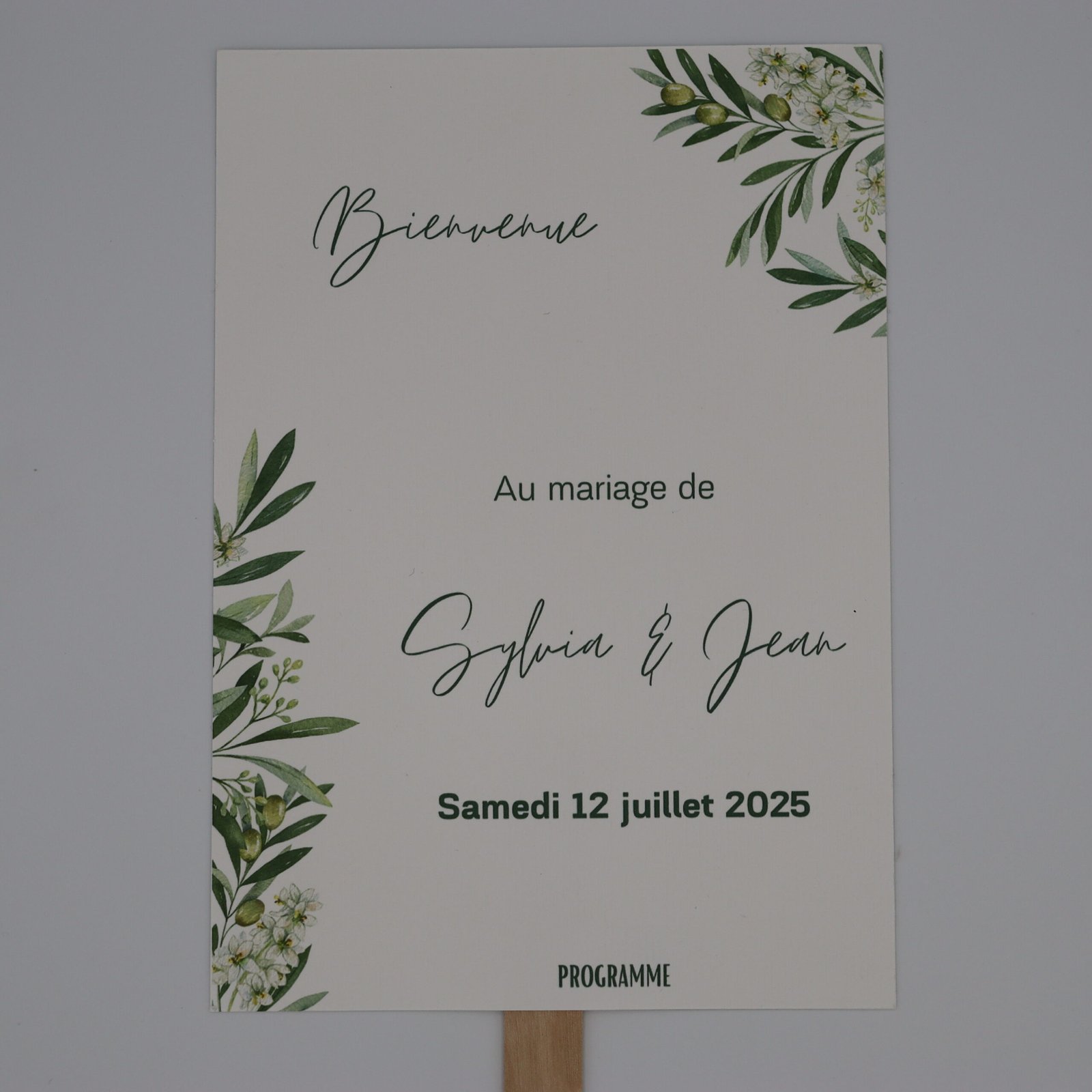 éventail mariage olivier