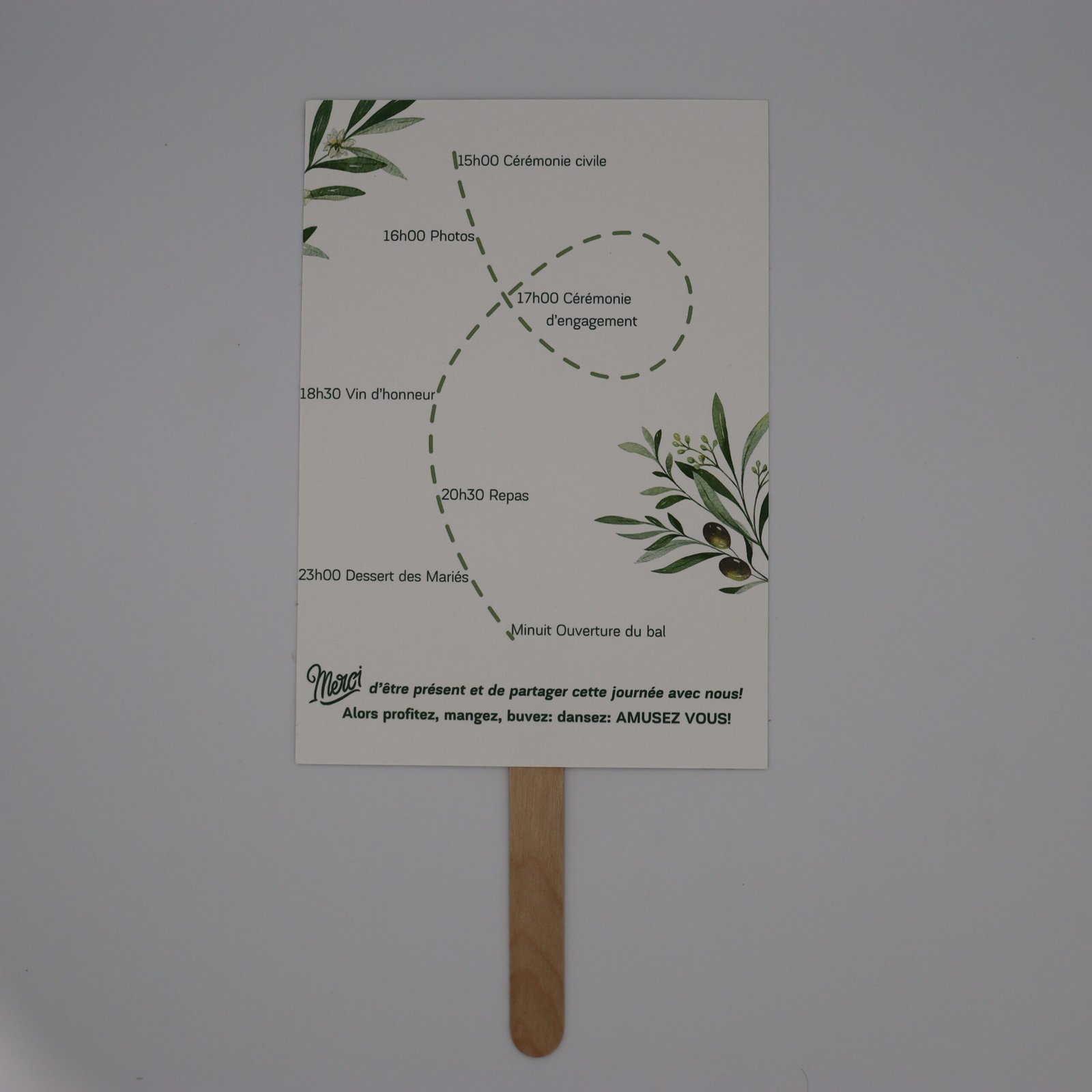 éventail mariage olivier