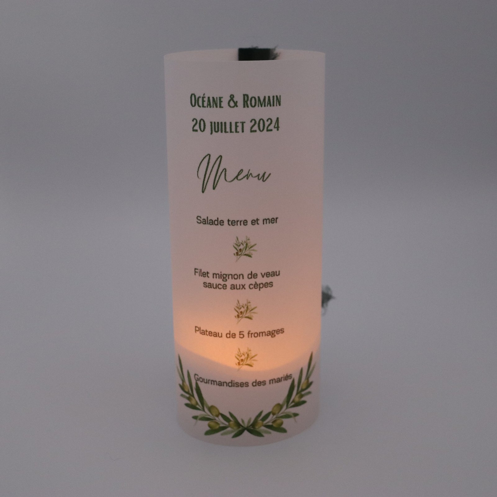 menu photophore olivier