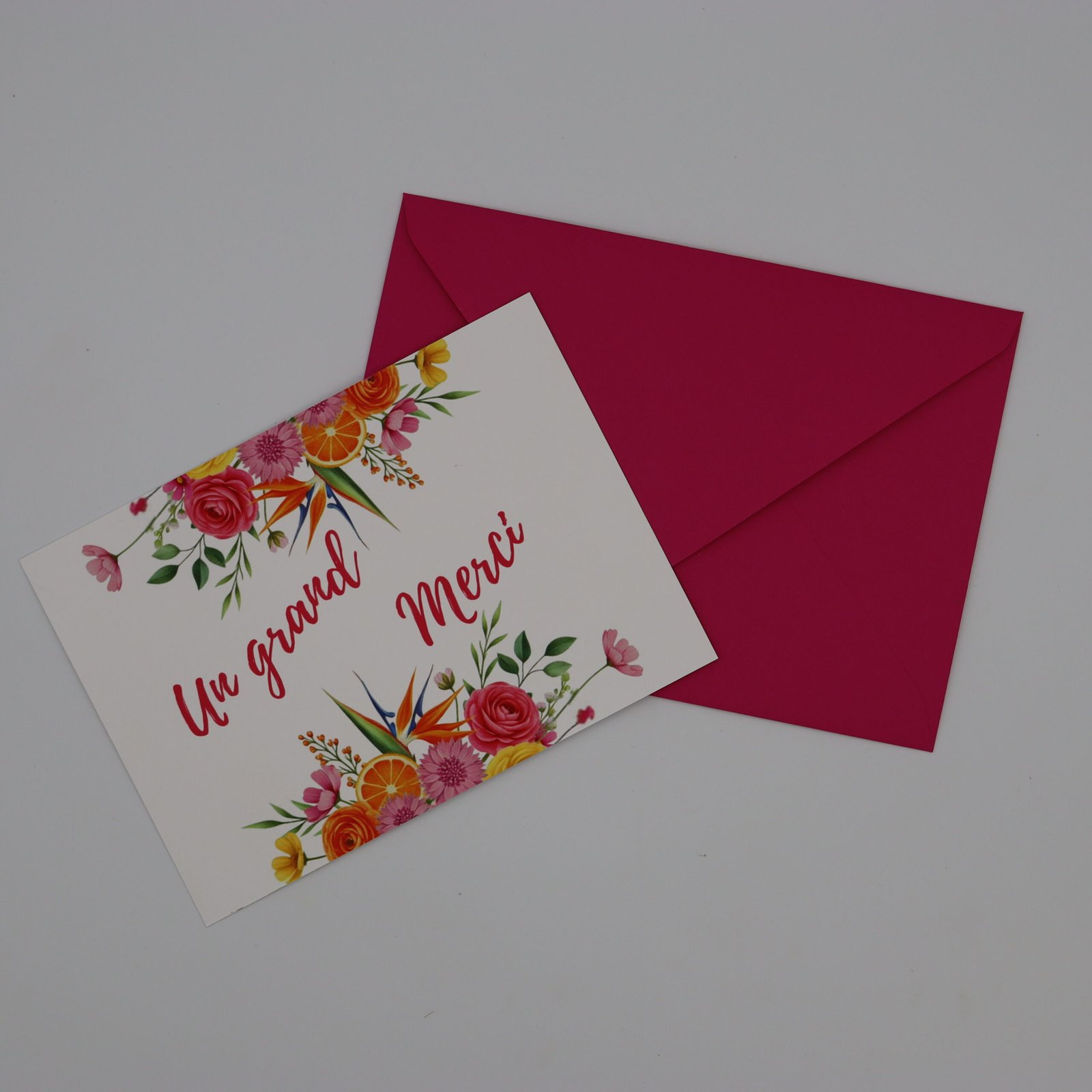 carte remerciements mariage coloré