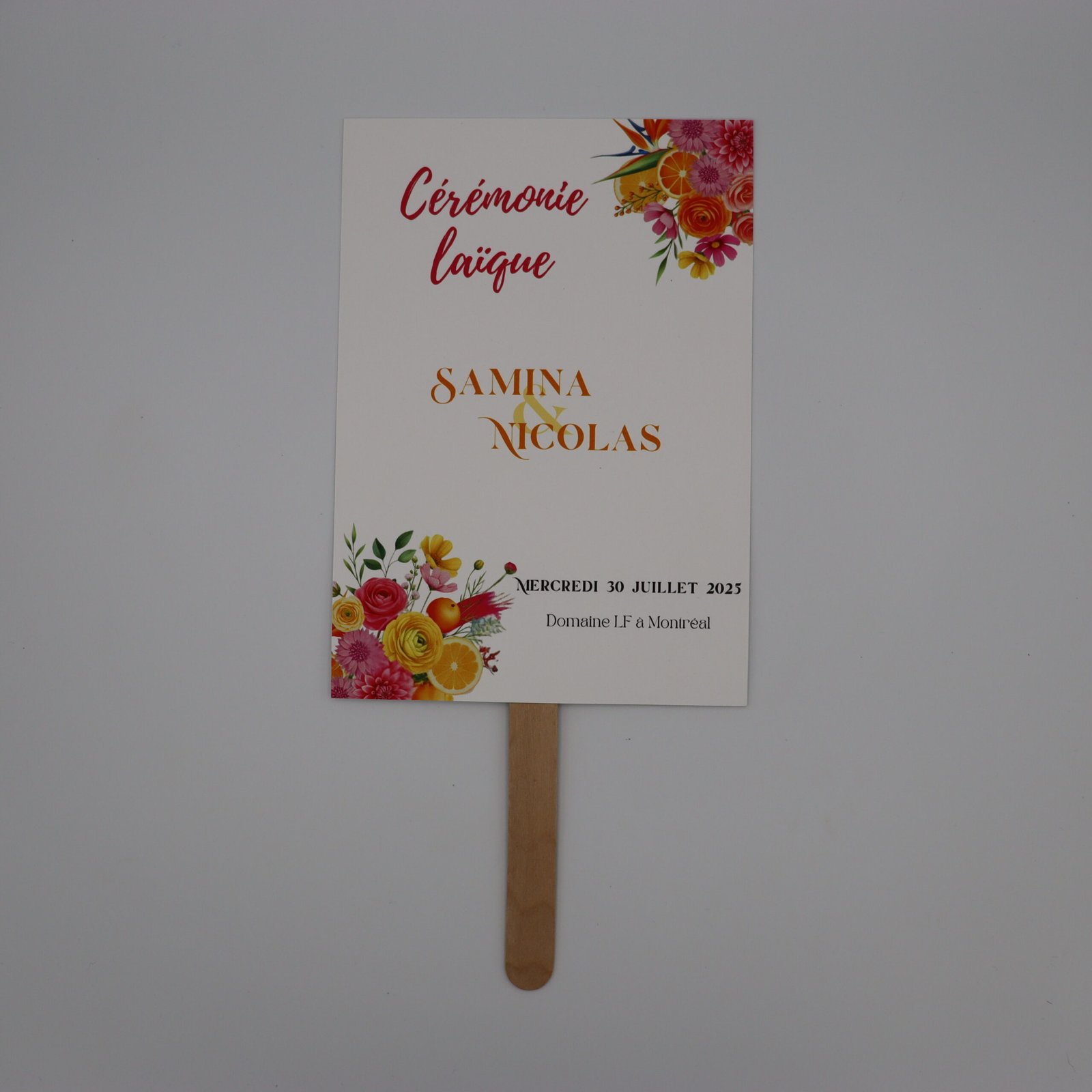 éventail mariage coloré