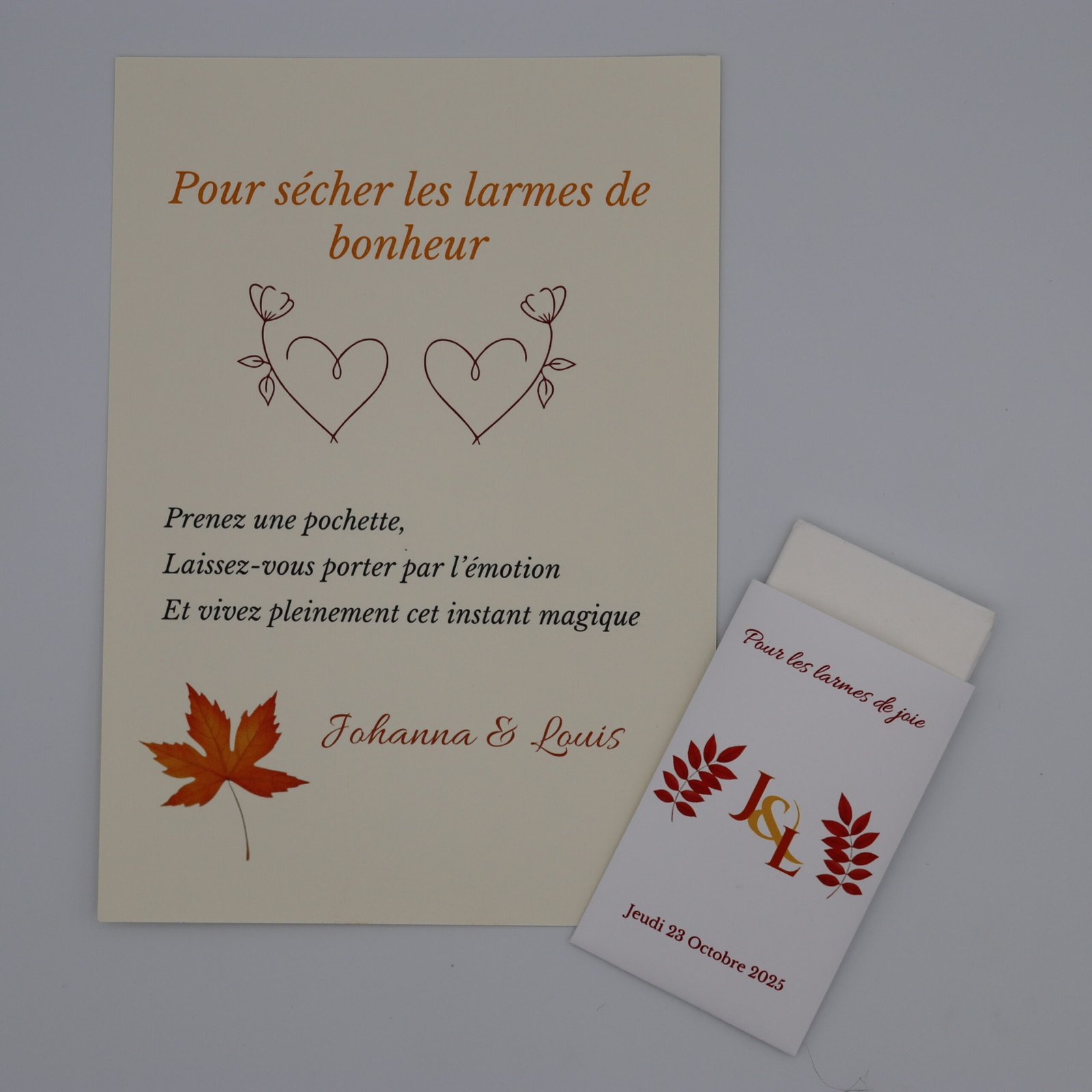 pochettes larmes de joie mariage