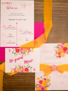 papeterie mariage coloré