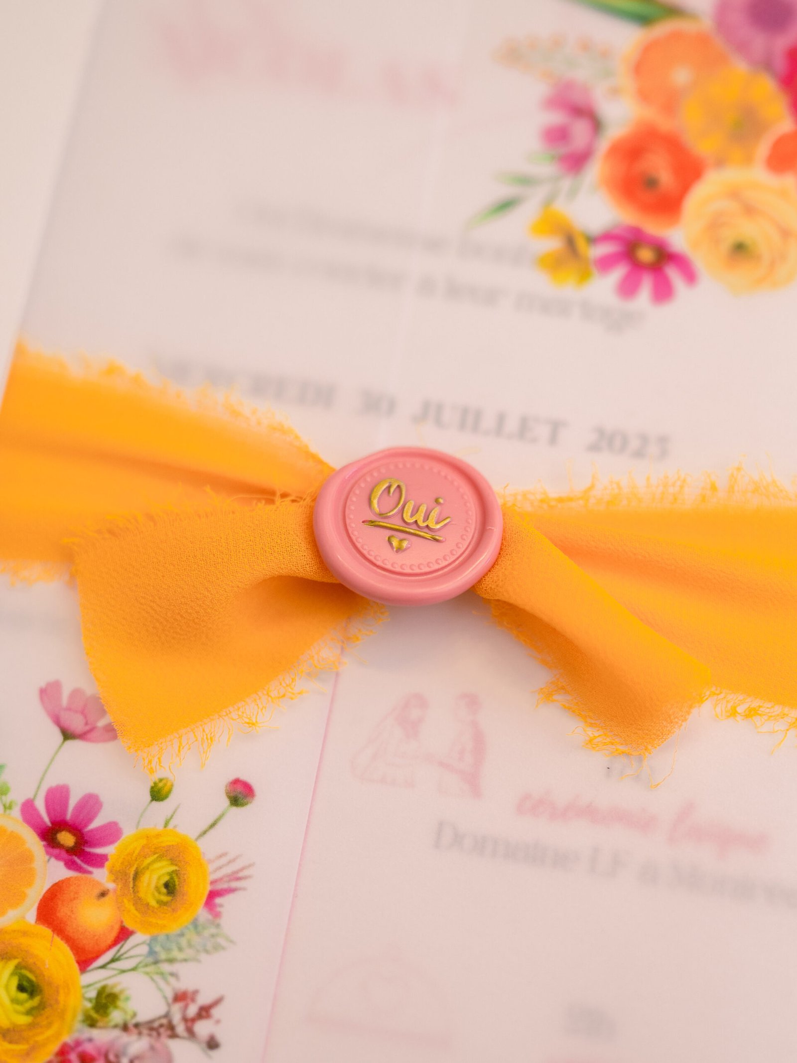 faire part mariage coloré