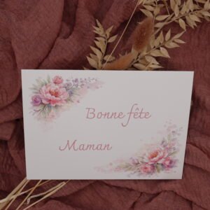 Carte fête des mères – Rose tendresse