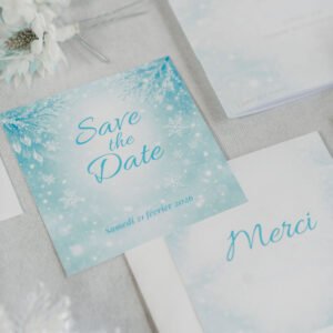 Carte de remerciements – Collection Givre d&rsquo;Amour