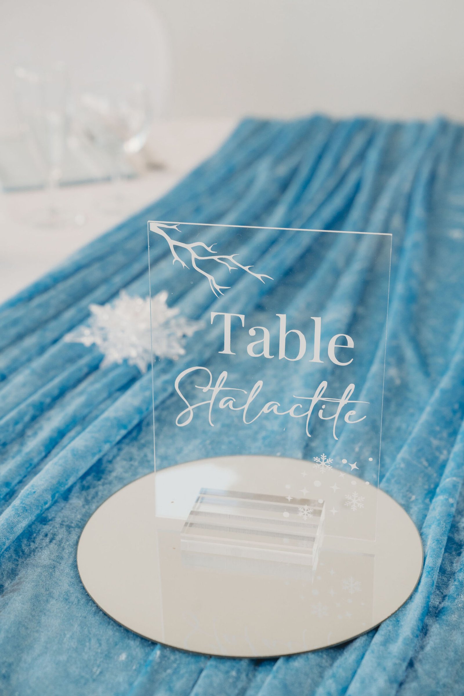 nom de table acrylique mariage