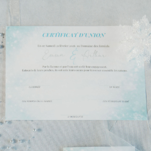 Certificat symbolique – Collection Givre d&rsquo;Amour