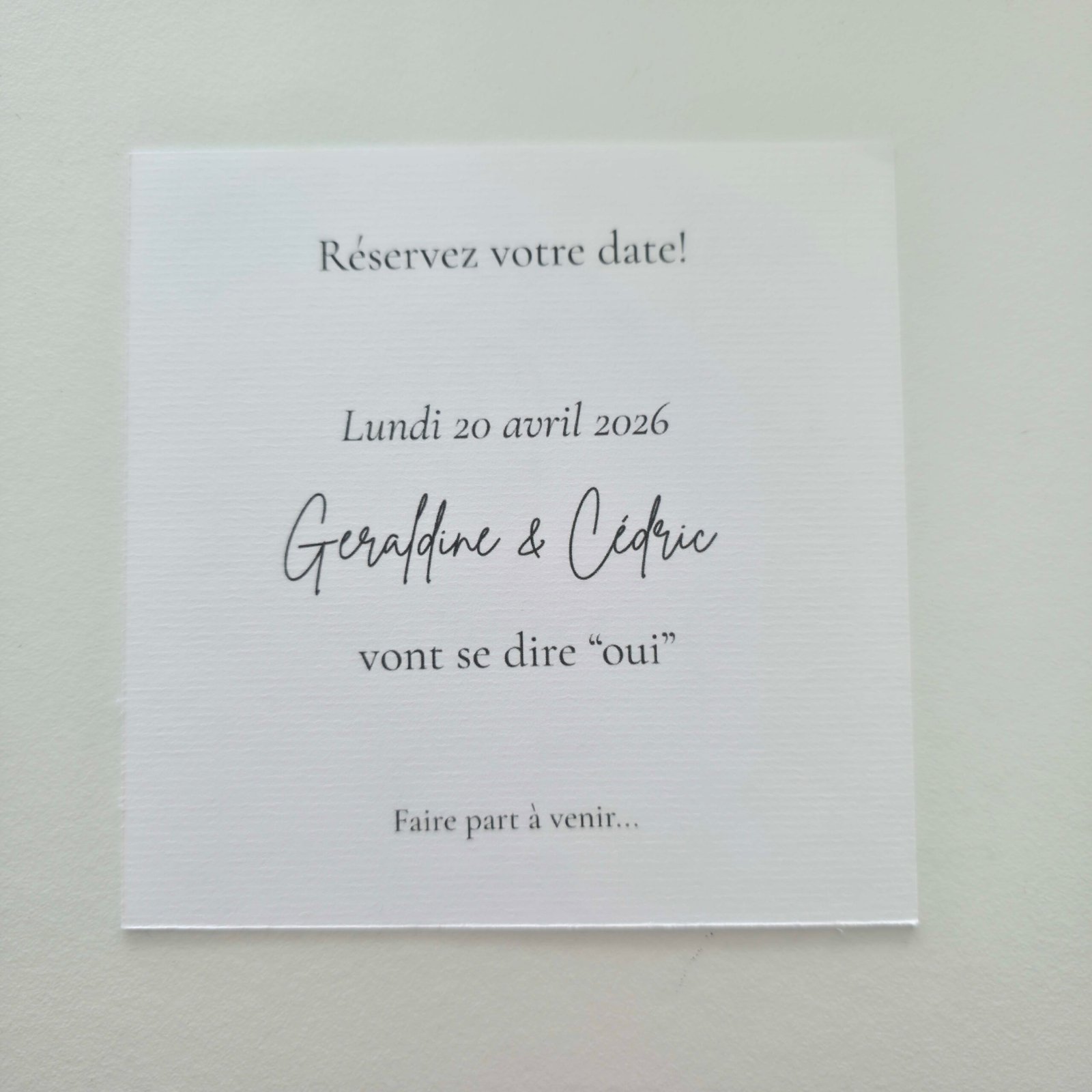 Save the date mariage – Collection Epure