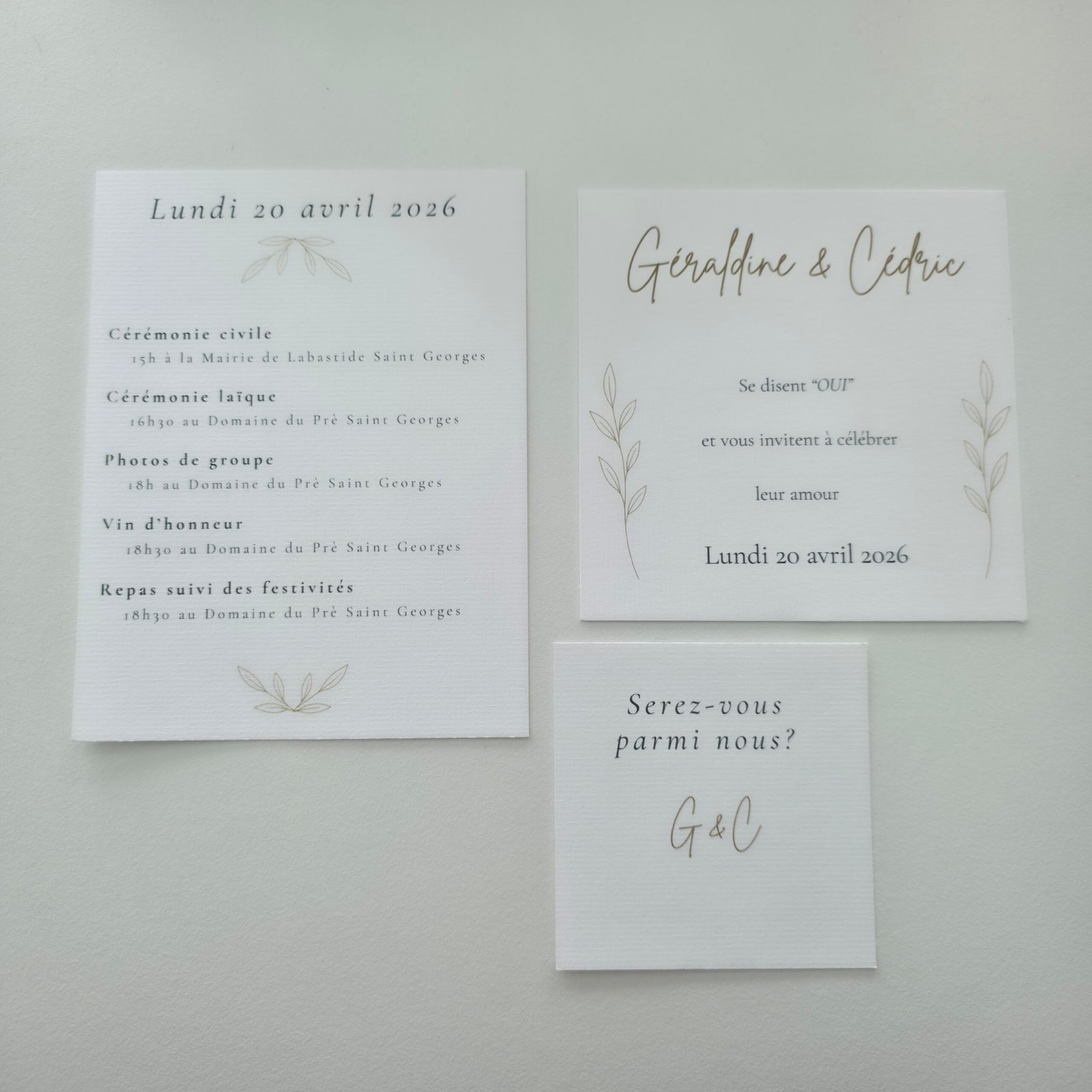Faire part mariage – Collection Epure