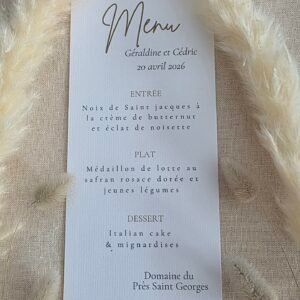 Menu – Collection Epure